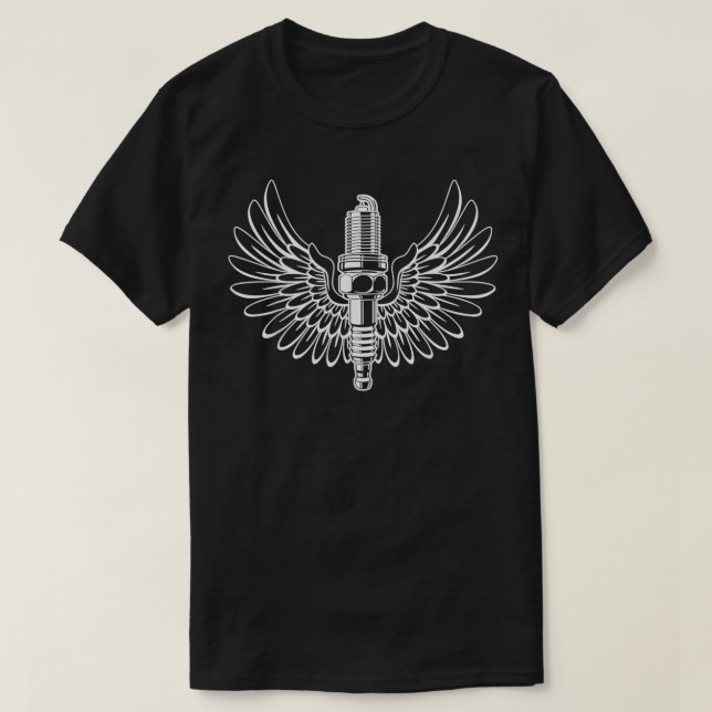 T-shirt Plug à étincelles avec conception des ailes  (Design devant)