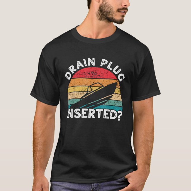 T-shirt Plug à pluie insérée Funny Boating Retro Boaters B (Devant)