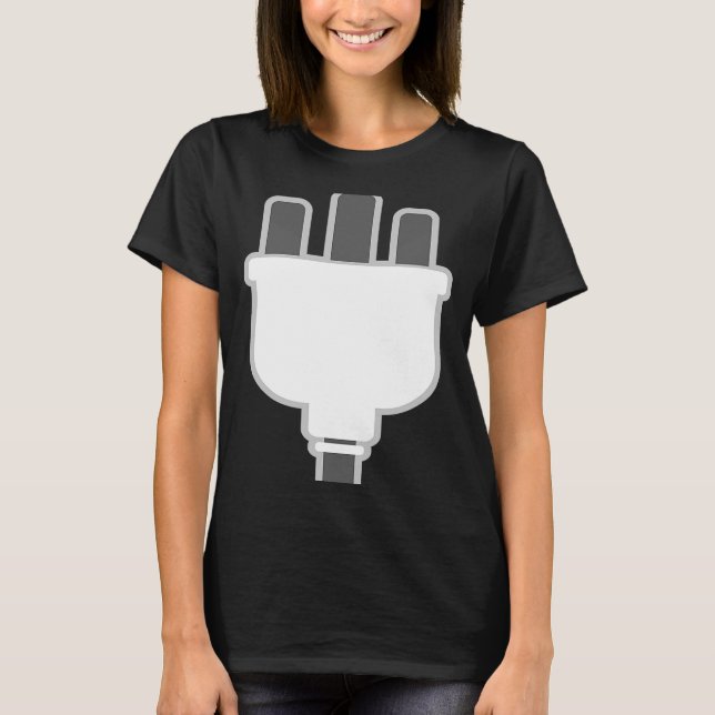 T-shirt Plug Easy Plug Et Socket Couple Costume Halloween (Devant)