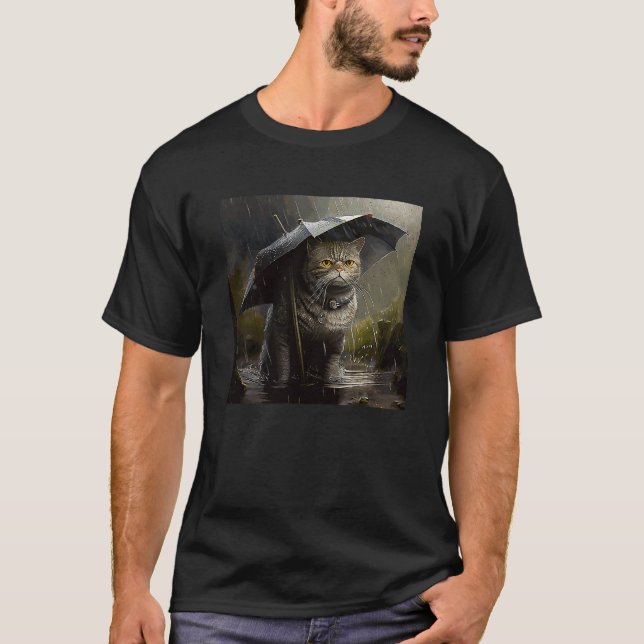 T-shirt Pluie de Chasse aux Chats (Devant)