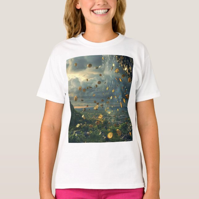 T-shirt Pluie de pièces d'or (Devant)