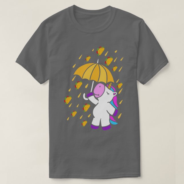 T-shirt Pluie Tacos Unicorn Cinco De Mayo Nourriture Mexic (Design devant)