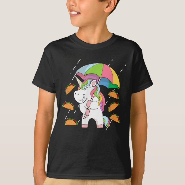T-shirt Pluie Tacos Unicorn Mexicaine Cinco de Mayo (Devant)