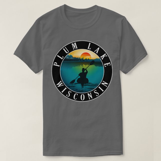 T-shirt Plum Lake Wisconsin Kayaking (Design devant)
