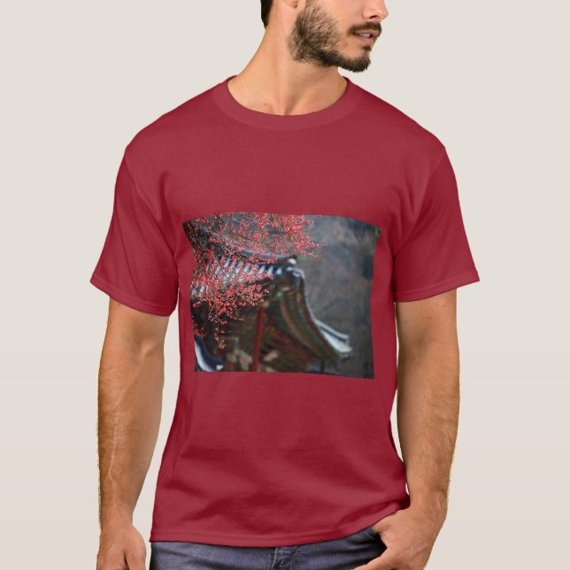 T-shirt Plum rouge & Fleur rose Vibe Tee (Devant)