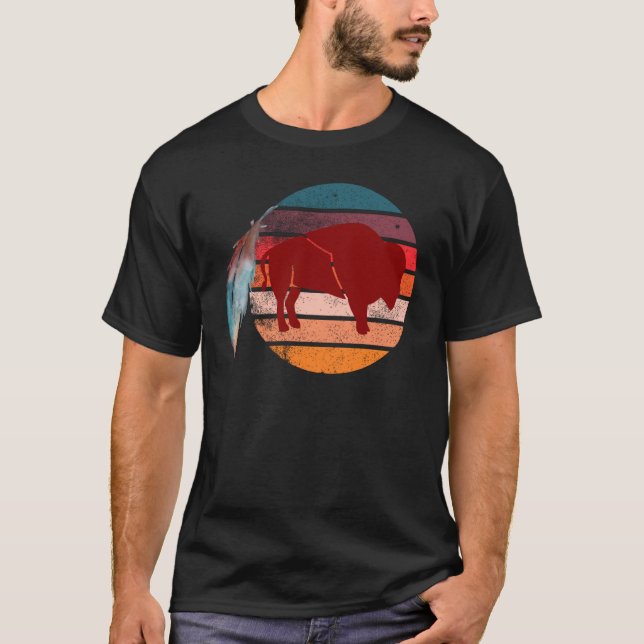 T-shirt Plume de bison autochtone amérindien (Devant)