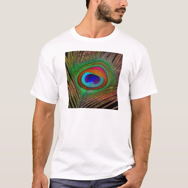 T-shirt Plume de paon cuivré vibrant (Devant)