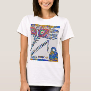 T-shirt Plume de paon et cannelure - lièvre Krishna