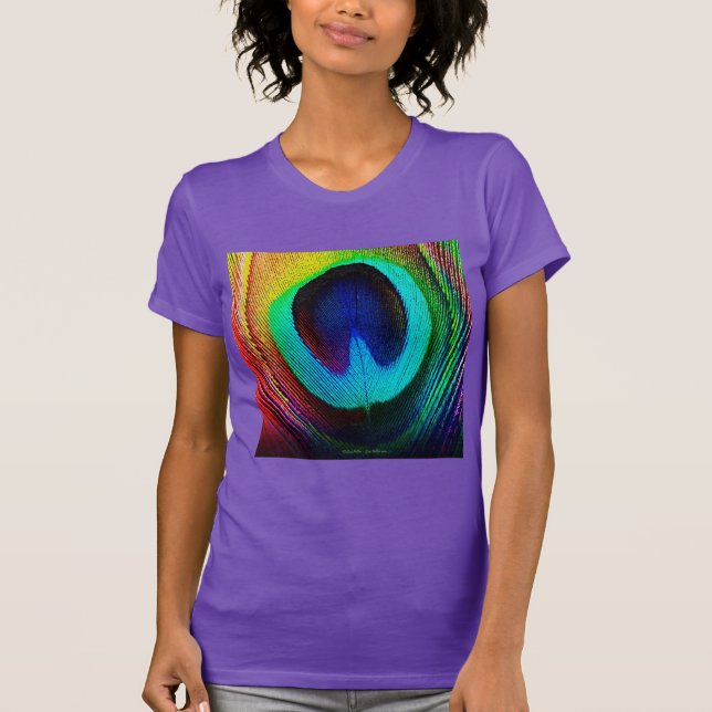 T-shirt Plume de paon vibrant (Devant)