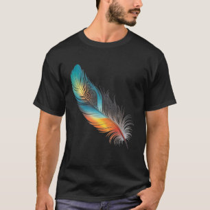T-shirt Plume d'Indien d'Amérique du Nord Coloré Plume