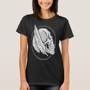 T-shirt Plumes crâniennes Noirceur gothique Tatouage tradi