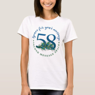 T-shirt Plumes de paon pour le 58e anniversaire ou anniver