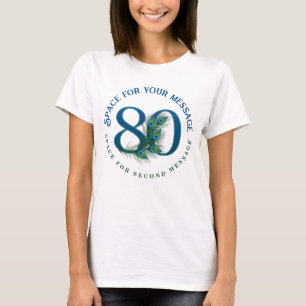T-shirt Plumes de paon pour les 80 ans ou anniversaire