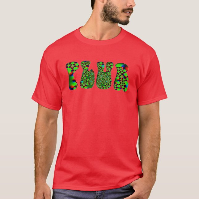 T-shirt PLUR psychologique vert (Devant)