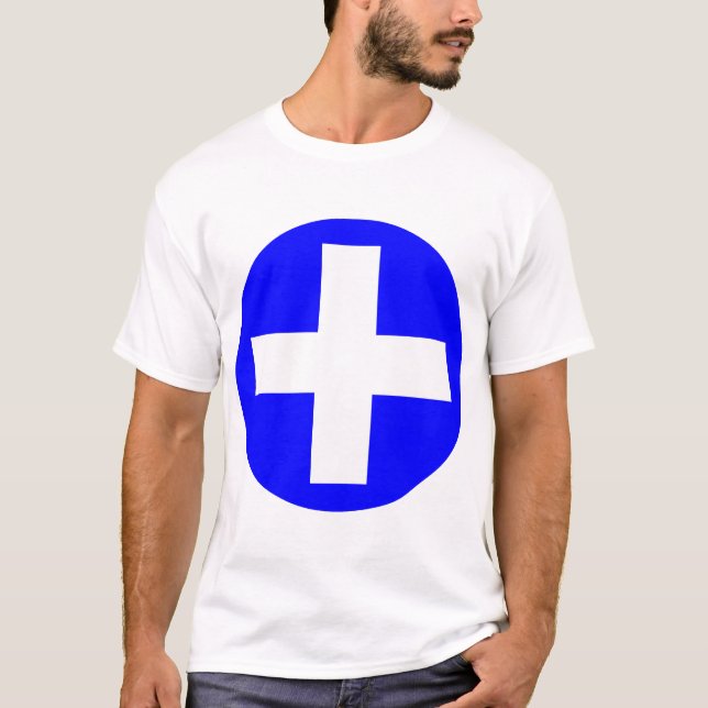 T-shirt Plus Connexion en blanc avec bleu (Devant)