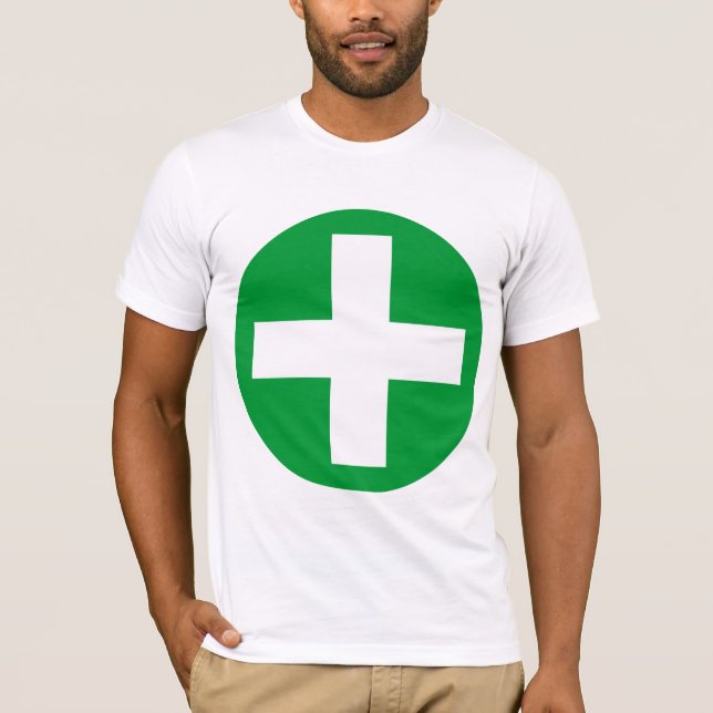 T-shirt Plus dans le blanc avec le vert (Devant)
