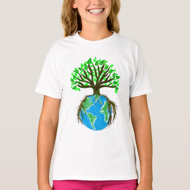 T-shirt Plus d'arbres S'il vous plaît, Jour des terres (Devant)