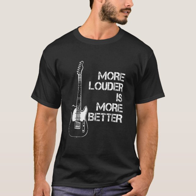 T-shirt Plus de bruit est plus meilleur Cool Guitare élect (Devant)