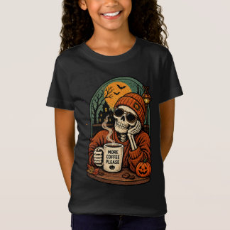 T-Shirt Plus de café s'il vous plaît Squelette Automne Cré
