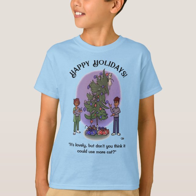 T-shirt Plus de Cat Christmas Boy's (Devant)