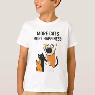 T-shirt Plus de chats Plus de bonheur