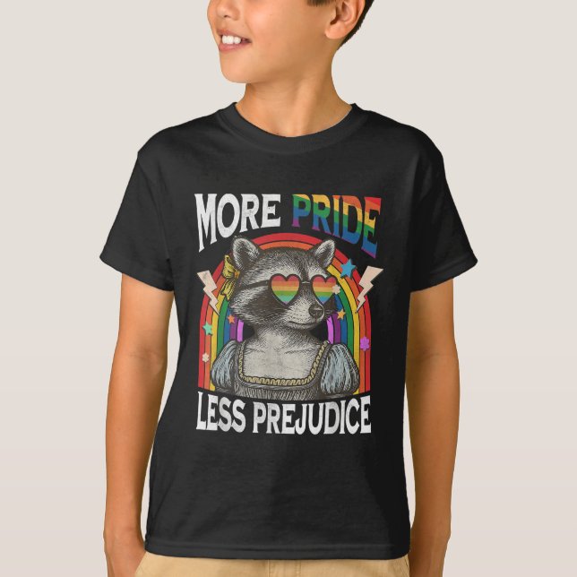 T-shirt Plus de fierté moins de préjugés Drapeau arc-en-ci (Devant)