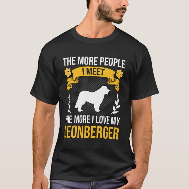 T-shirt Plus de gens que je rencontre plus J'aime Leonberg (Devant)