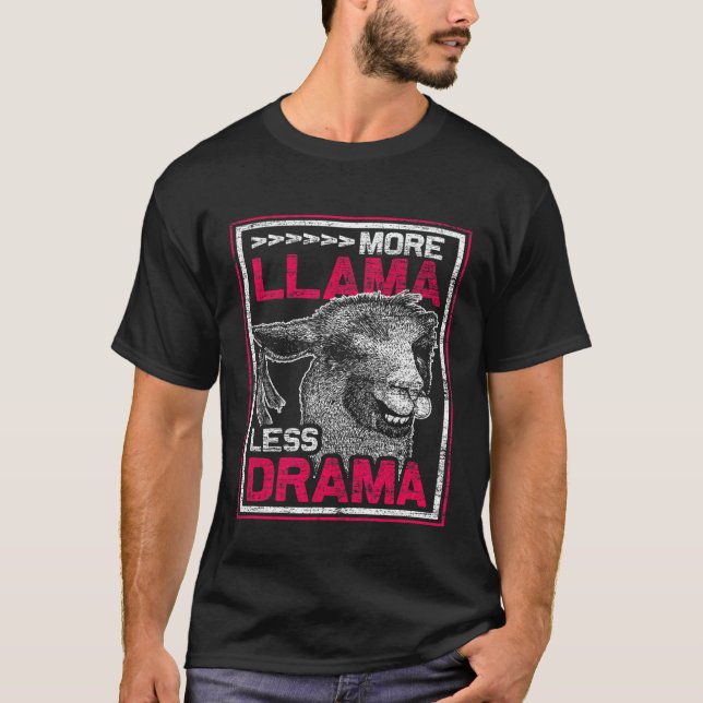 T-shirt Plus de lama moins de drame (Devant)