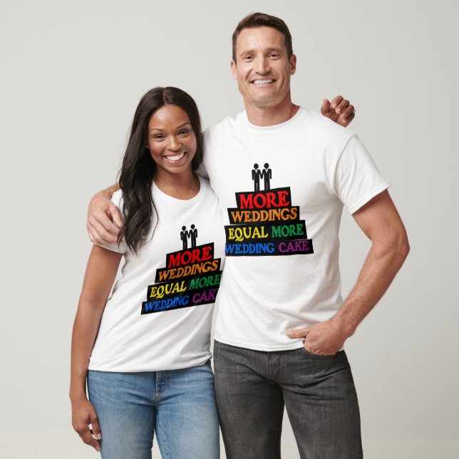 T-SHIRT PLUS DE MARIAGES ÉGALE PLUS DE GÂTEAU DE MARIAGE G (Unisexe)