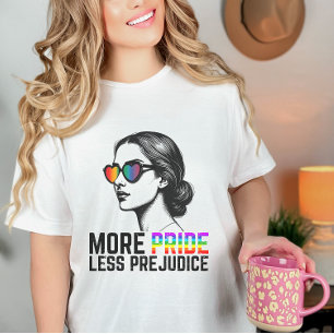T-shirt Plus Fierté Moins Préjudice Vintage Rainbow LGBTQ