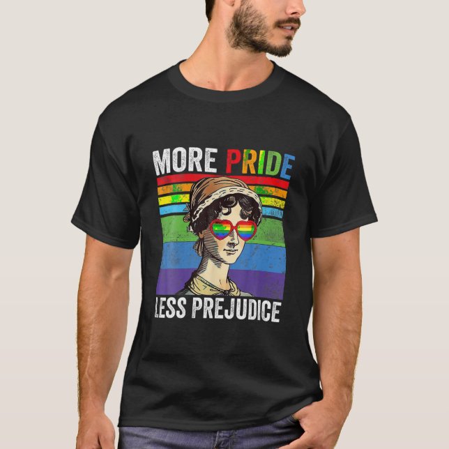 T-shirt Plus Fierté Moins Préjugés Lgbt Gay Fière Ally Fie (Devant)
