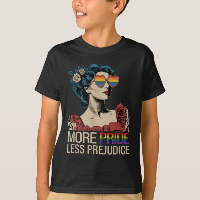 T-shirt Plus Fierté Moins Préjugés Mois De Fierté Lgbtq (Devant)