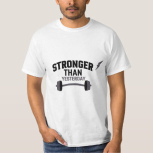 T-shirt Plus Fort Que Hier Motivational Fitness Gym