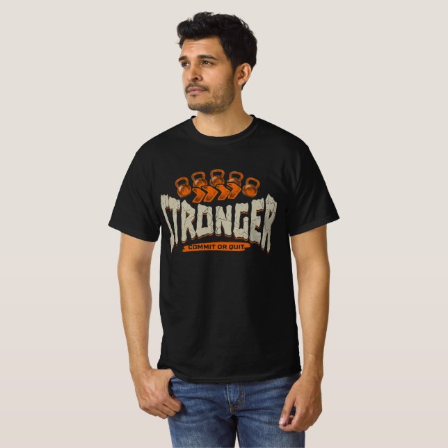 T-shirt Plus Fort – S'engager ou Abandonner Fitness Kettle (Devant entier)