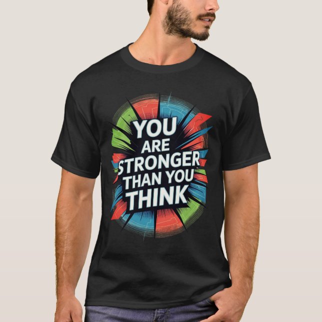 T-shirt Plus forte que vous pensez Motivational Starburst  (Devant)