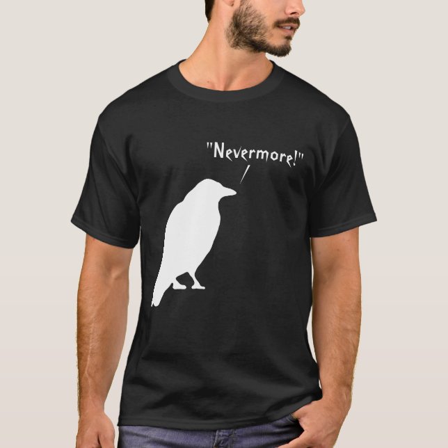 T-shirt Plus jamais Raven - chemise d'Edgar Allen Poe (Devant)
