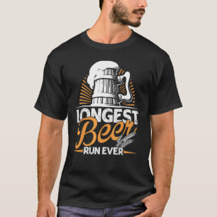 T-shirt Plus longue course de bière jamais exécutée
