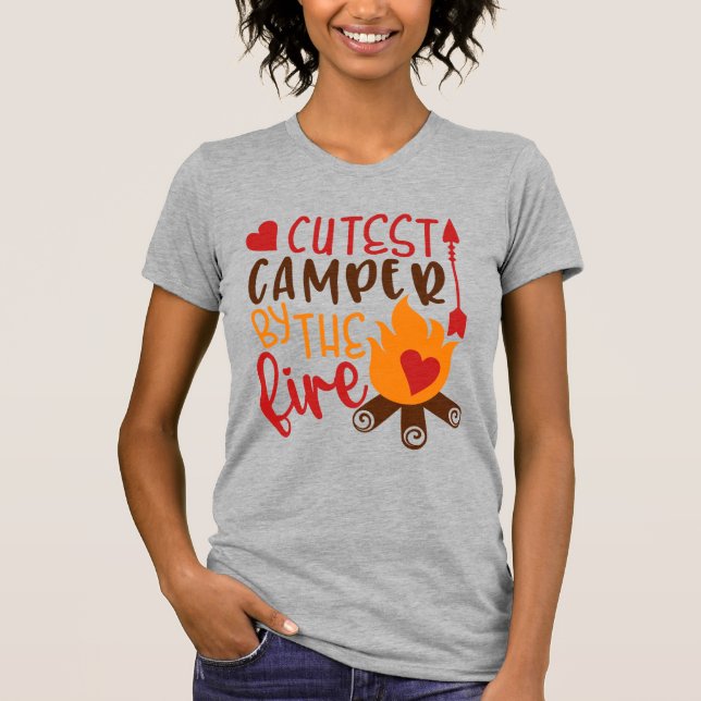 T-shirt Plus Mignon Campeur Au Camp-Feu Drôle Camping (Devant)