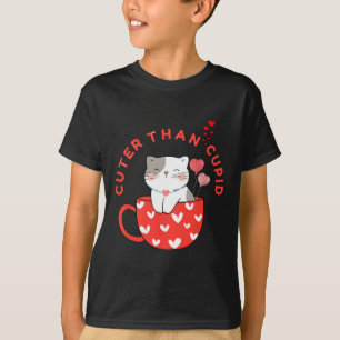 T-shirt Plus mignon que Cupidon Kawaii Chat Dans Tasse Fou