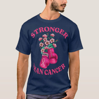 T-shirt Plus puissant que le cancer Gants de garde Pink Ri