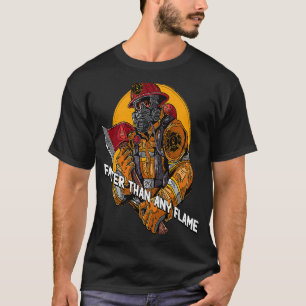 T-shirt Plus rapide que la flamme Pompier premiers réponde