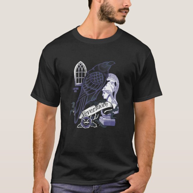T-shirt Plus Raven Gothique Livre Poésie Lover Poe T Shi (Devant)