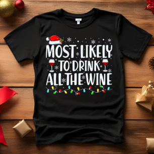 T-shirt Plus susceptible de BOIRE TOUT LE VIN DE NOËL