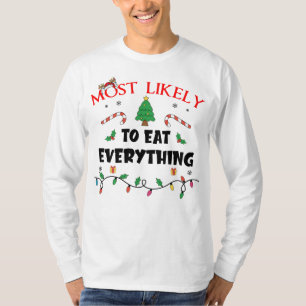 T-shirt Plus susceptible de manger tout drôle Famille Chri