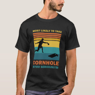 T-shirt Plus susceptible de prendre Cornhole trop au série