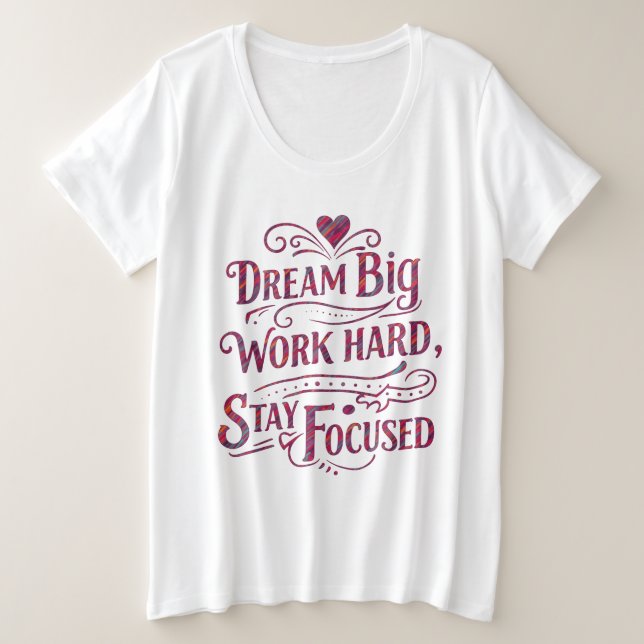 T-shirt plus taille féminine motivationnelle (Design devant)