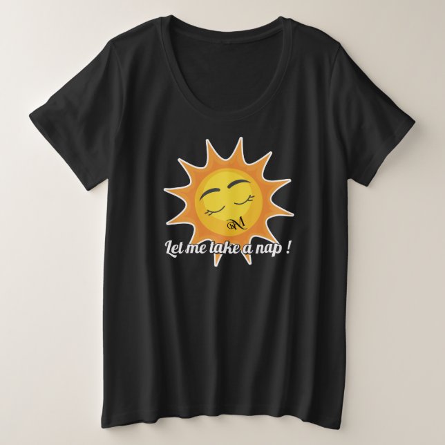 T-shirt plus taille : Prenez une sieste (noir) (Design devant)