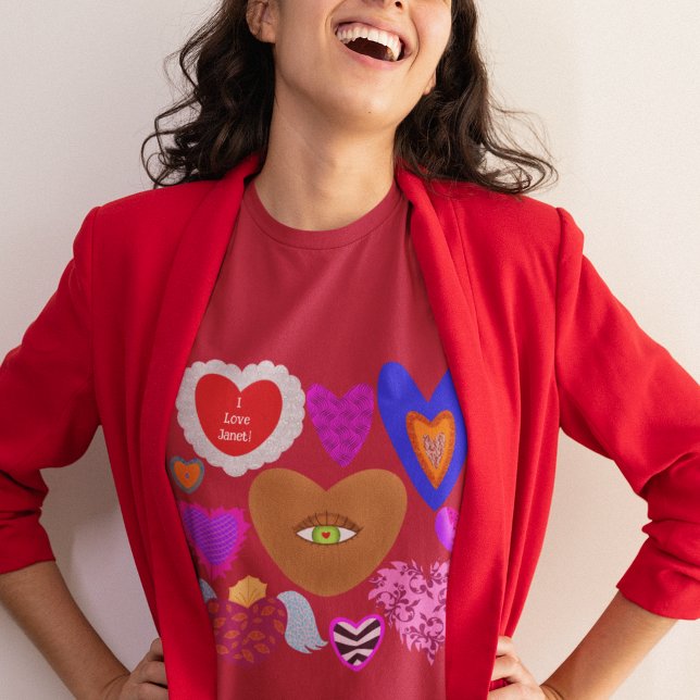 T-shirt Plusieurs coeurs colorés Valentine (Créateur téléchargé)