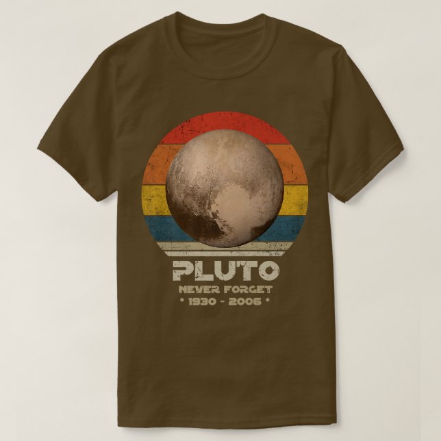 T-shirt Pluto - Jamais oublié, Retro Style Planet Drôle Sp (Design devant)
