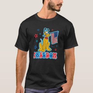 T-shirt Pluto Juillet 4 Patriotique Drapeau Liberté avec é